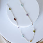 Mixture of Semi Precious teardrop stones in Necklace - Terciany 