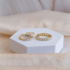 Gold ring with 3mm Moissanite stones (with GRA Certificate) - Terciany 