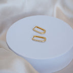 Paperclip Huggy earrings with cubic detail - Terciany 