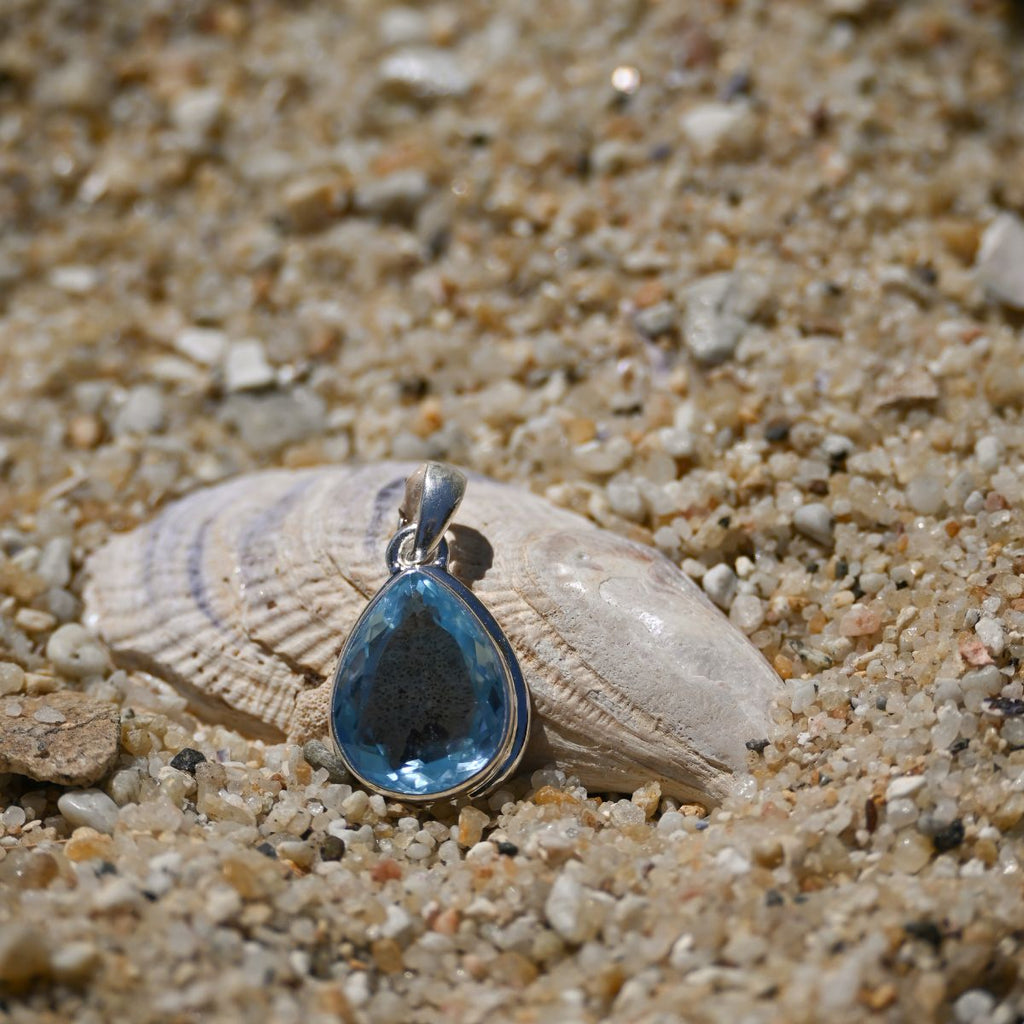 Blue topaz Teardrop Pendant