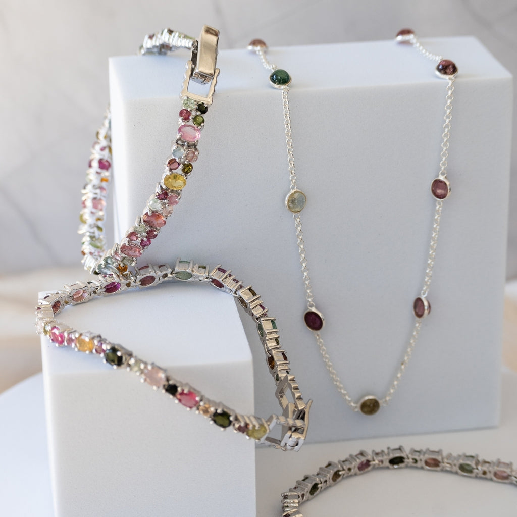 Tourmaline Semi Precious stone necklace