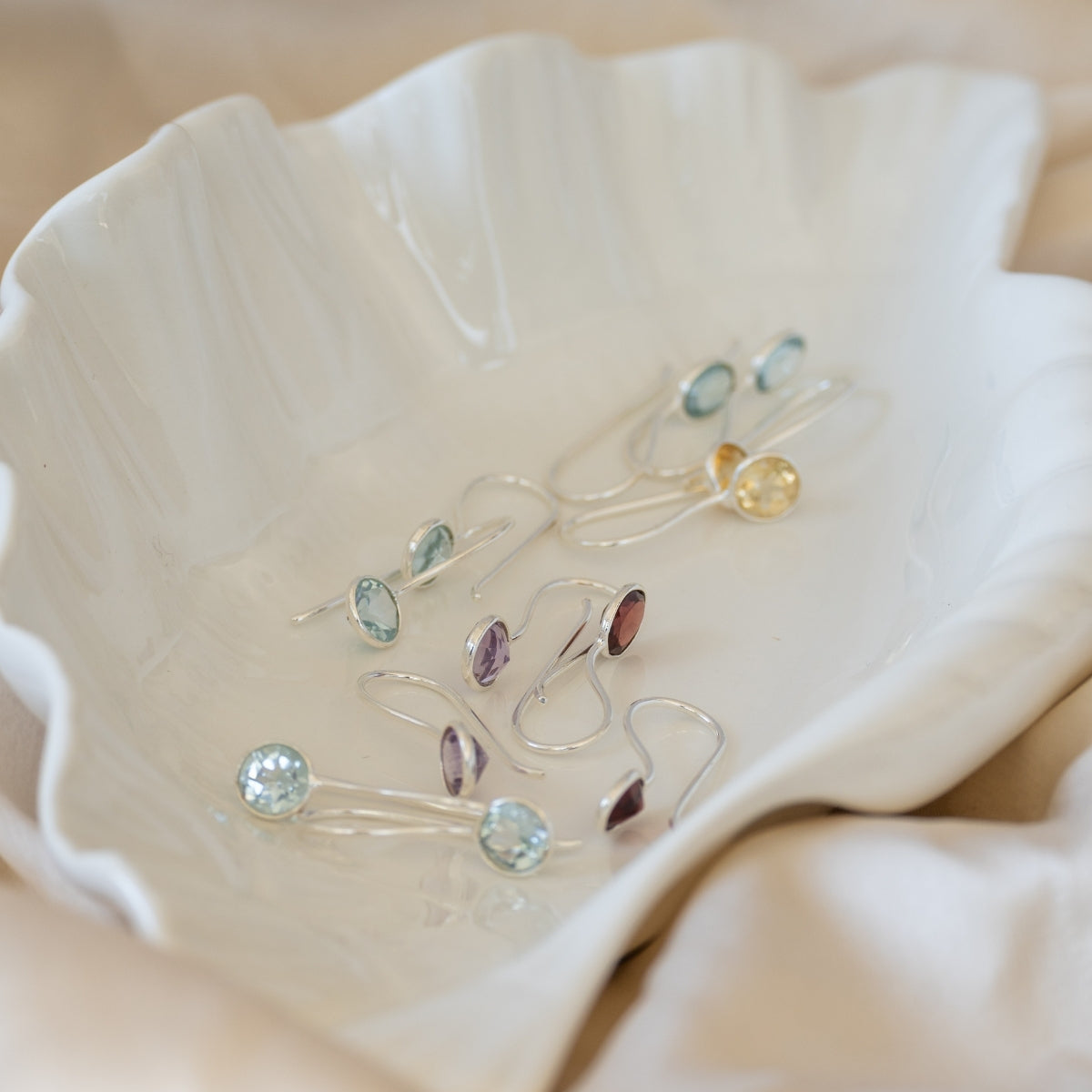 Citrine Semi Precious stone drop earrings - Terciany 