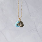 Blue Semi Precious Teardrop Necklace & Earrings Set - Terciany 