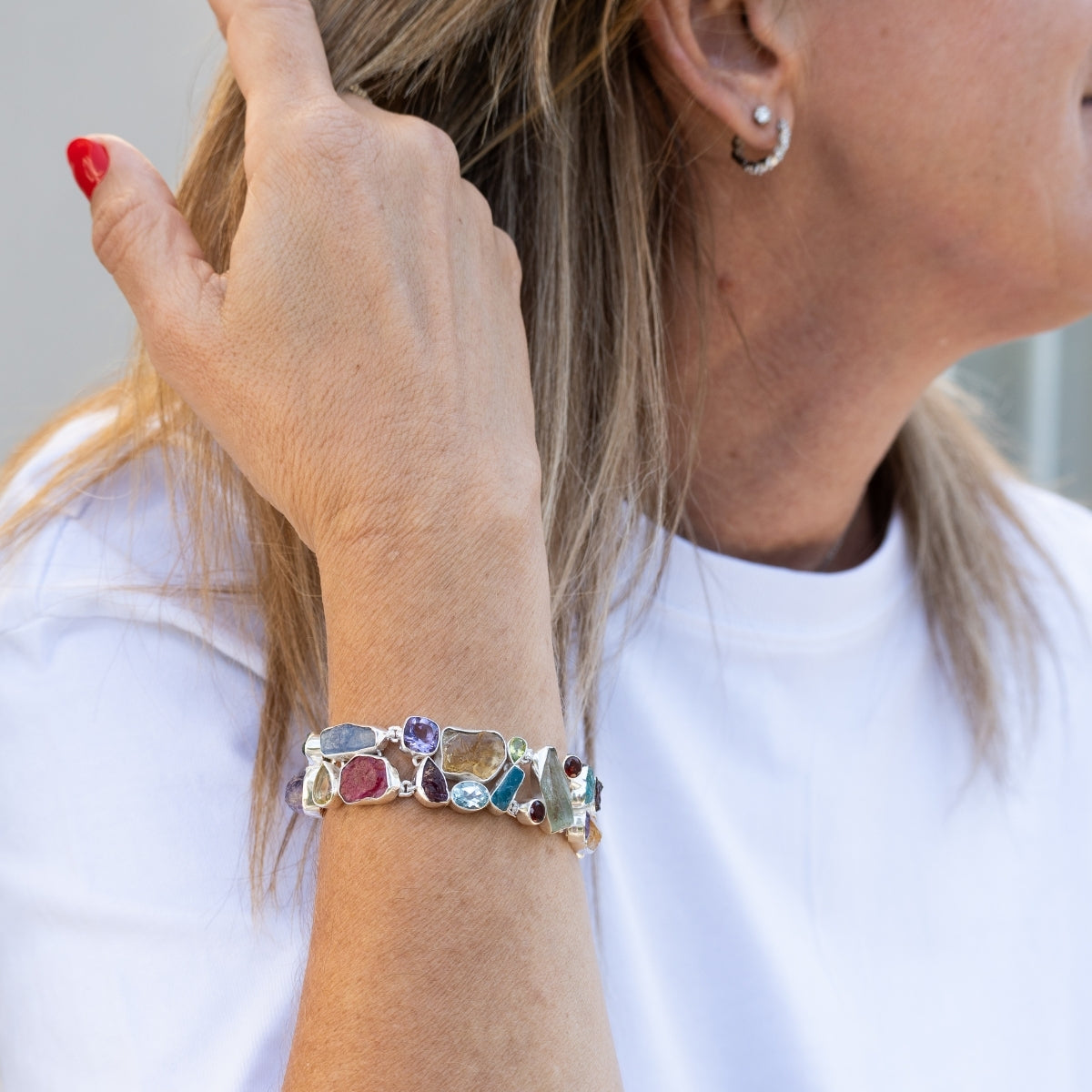 Statement Mixed Semi Precious stone Bracelet