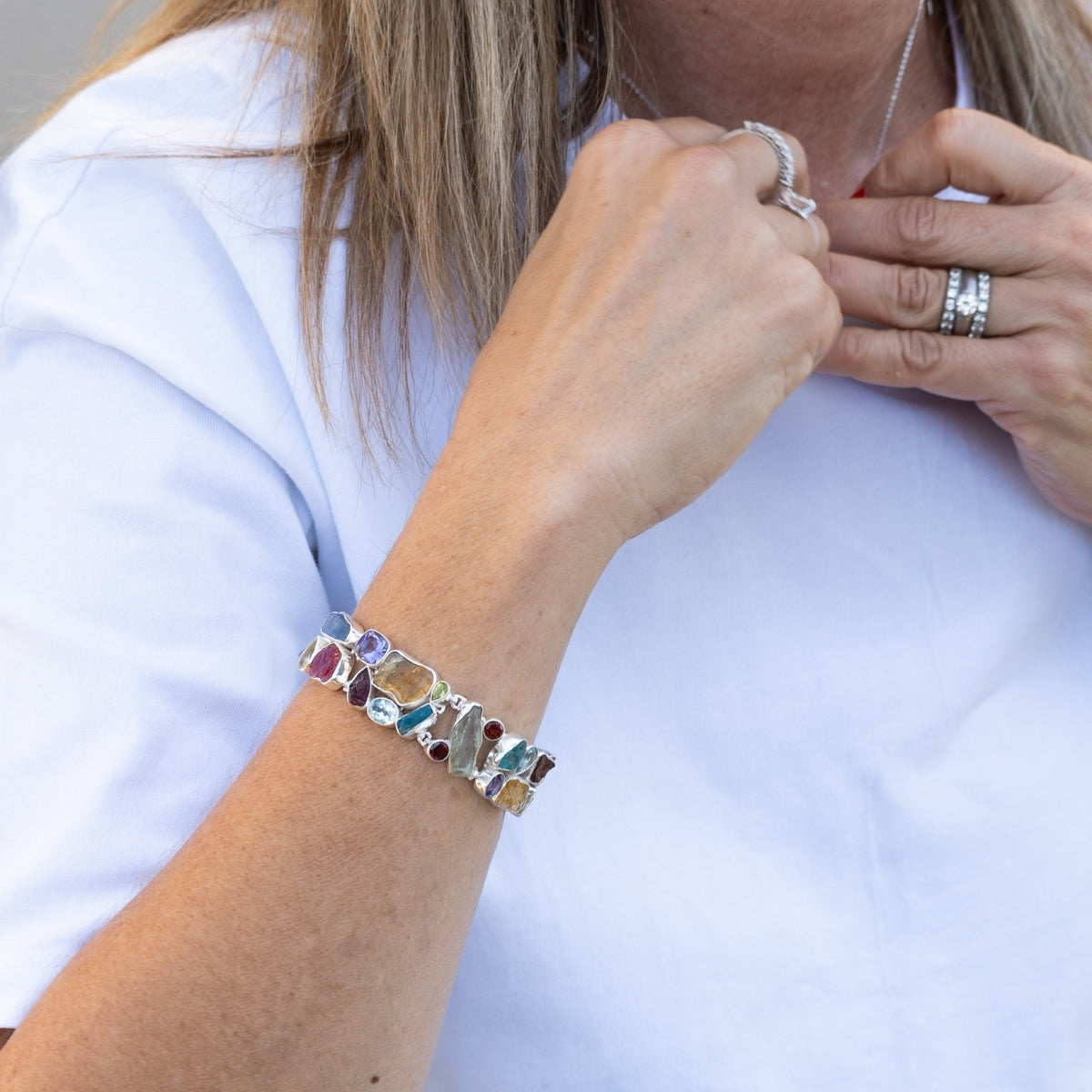 Statement Mixed Semi Precious stone Bracelet