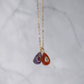 Red Agate Drop Necklace & Earrings Set - Terciany 