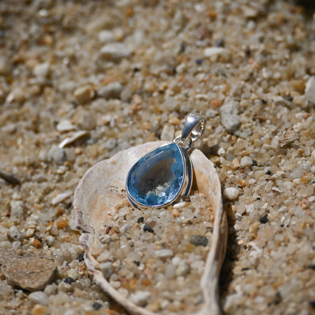 Blue topaz Teardrop Pendant