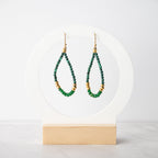 Green Onyx Semi Precious Stone Drop Earrings - Terciany 