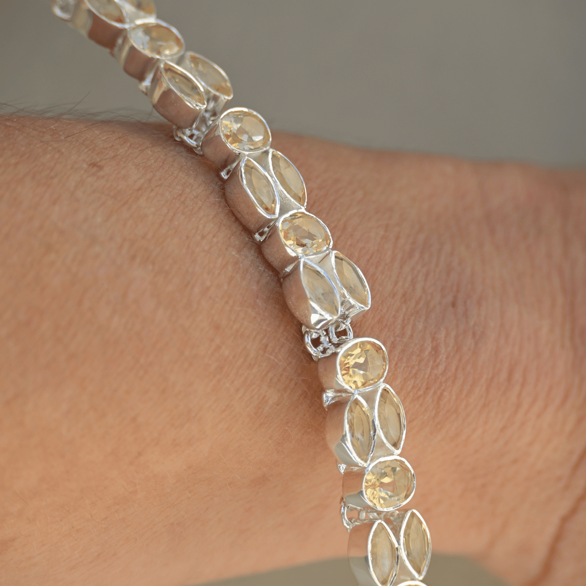 Citrine statement bracelet