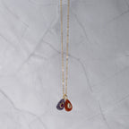 Red Agate and Amethyst Teardrop Necklace - Terciany 