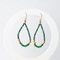 Green Onyx Semi Precious Stone Drop Earrings - Terciany 