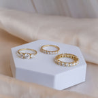 Gold ring with 3mm Moissanite stones (with GRA Certificate) - Terciany 