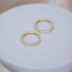 Round Huggy earrings with bling pave detail - Terciany 