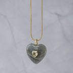 Labradorite semi precious stone heart pendant - Terciany 