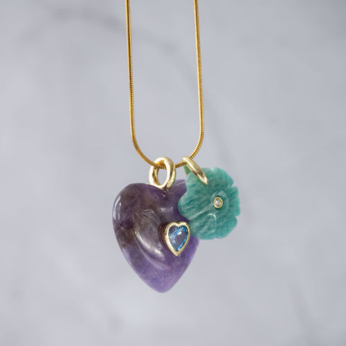 Amazonite Semi Precious Flower Pendant - Terciany 