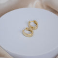 Gold Solid Oval huggy earrings - Terciany 