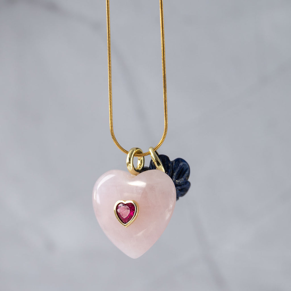 Rose Quartz Semi Precious Stone pendant