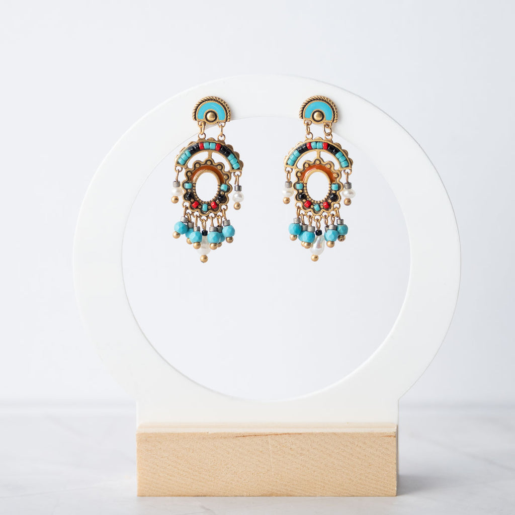 Semi precious and pearl Bohemia earrings