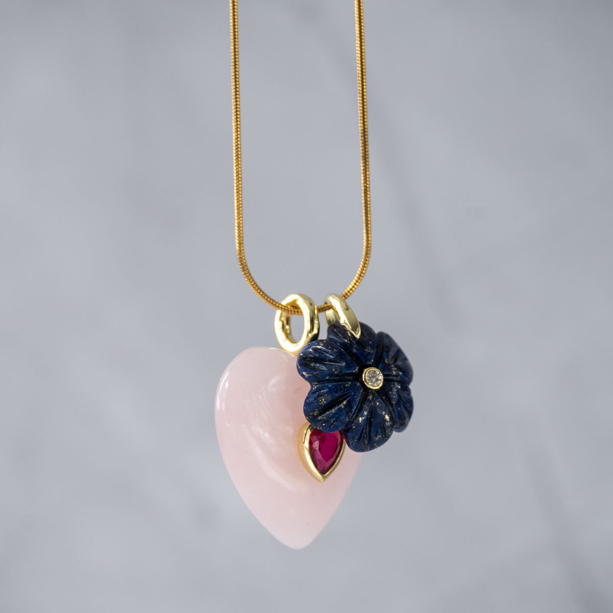 Rose Quartz Semi Precious Stone pendant
