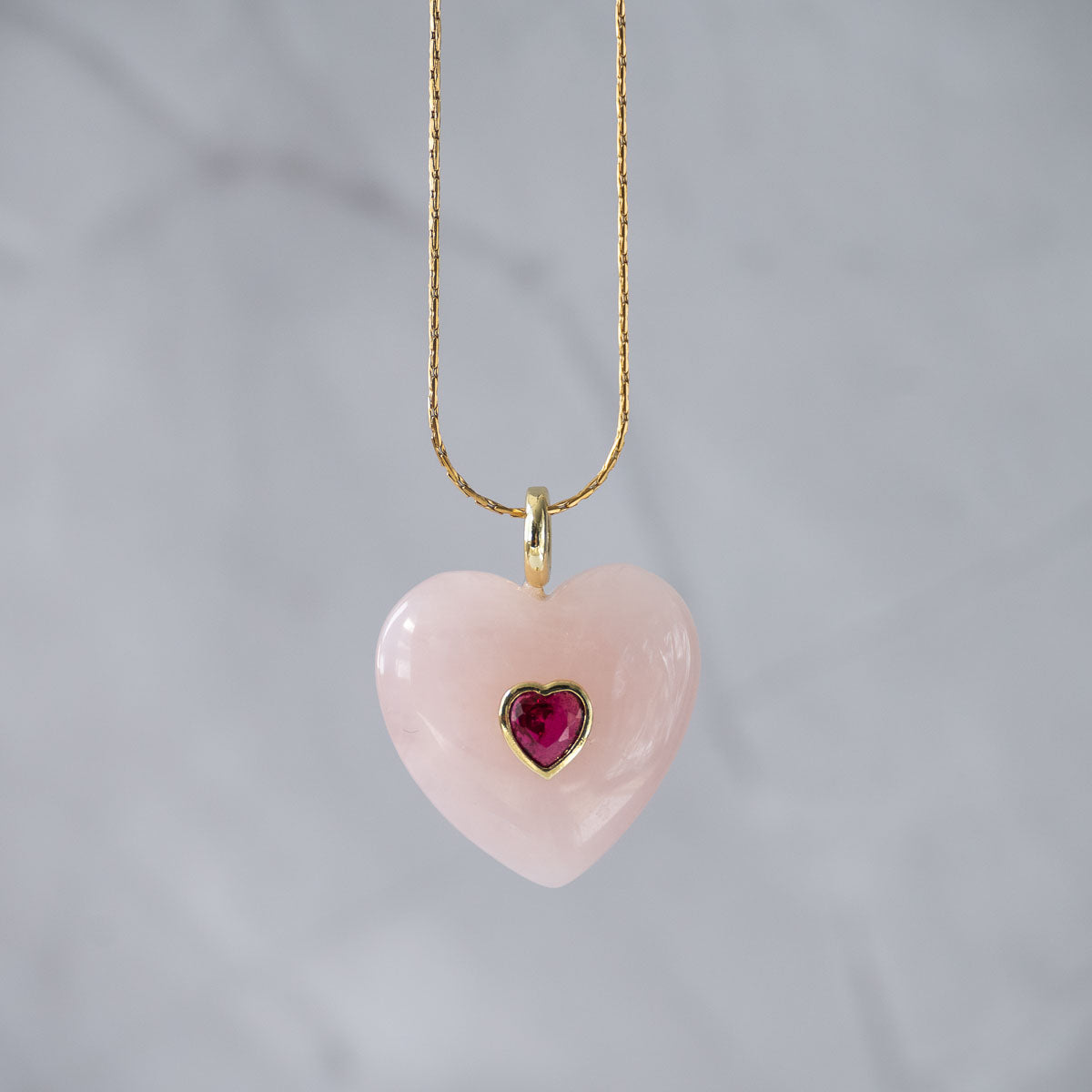 Rose Quartz Semi Precious Stone pendant