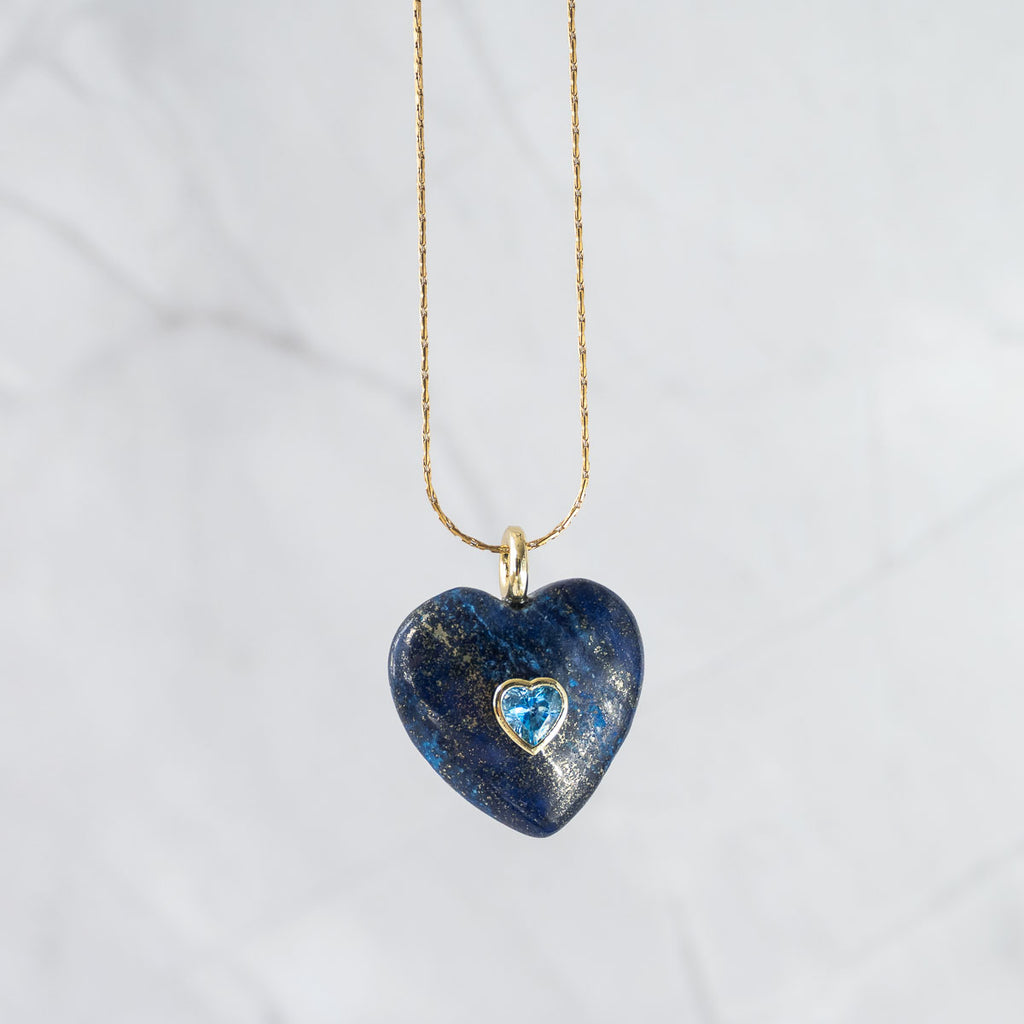 Lapis Lazuli Semi Precious stone Heart pendants
