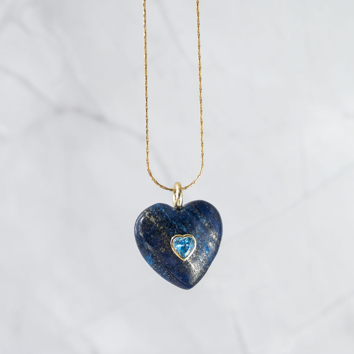 Lapis Lazuli Semi Precious stone Heart pendants