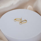 Gold Paperclip Stud earrings - Terciany 