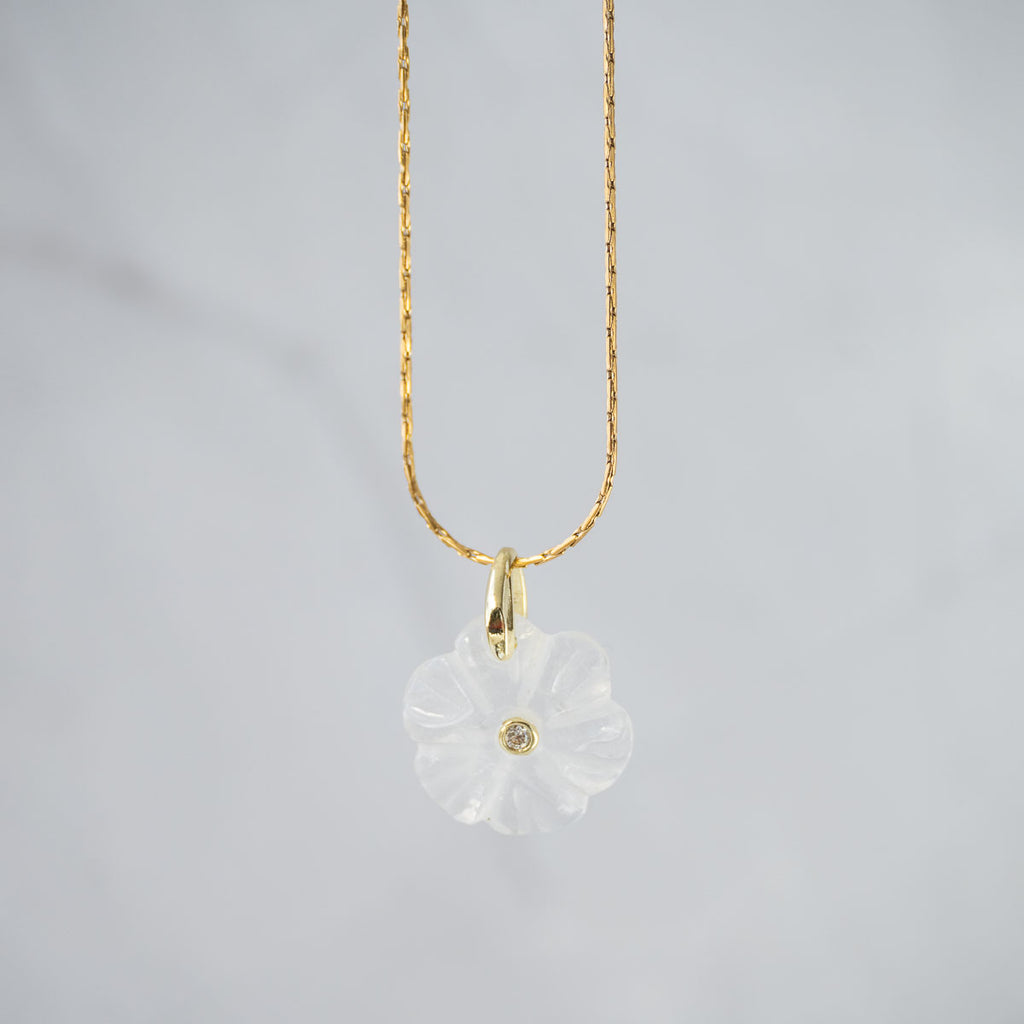 White Quartz Semi Precious stone Pendant