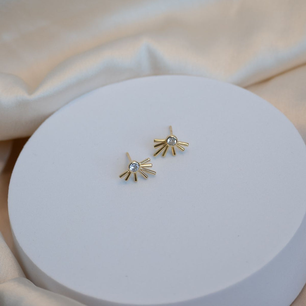 Gold Starburst Stud earrings - Terciany 