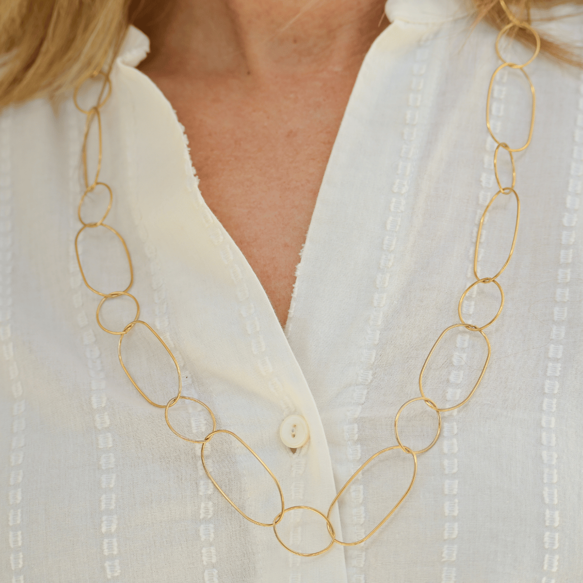 Long Link Gold Necklace