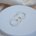 20mm Gold Hoop Pearl Earrings - Terciany 