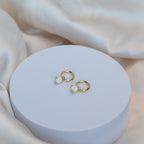 Gold huggy earring with Opal charm - Terciany 