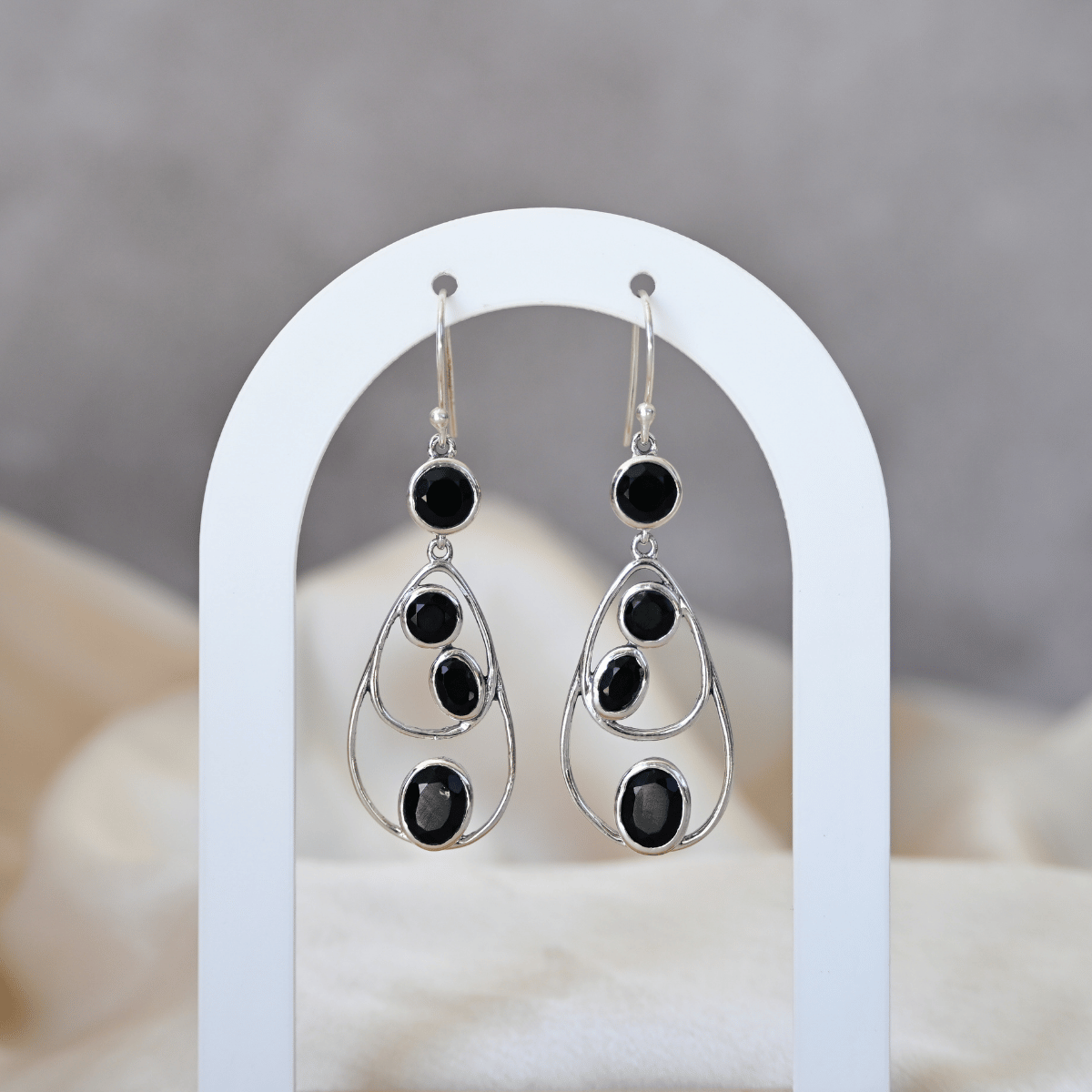 Black Onyx chandelier earrings