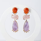 Dedre Semi Precious Stone Statement Earrings - Terciany 