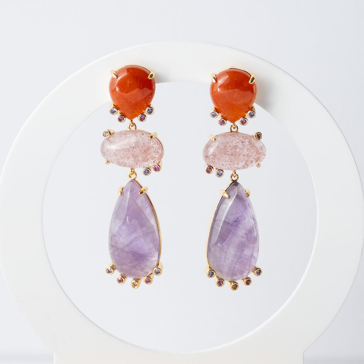 Dedre Semi Precious stone statement earrings