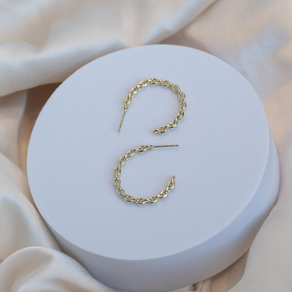 25mm Gold Cable Hoop earrings