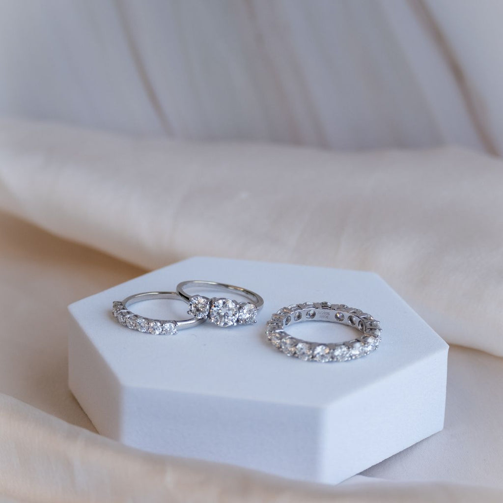 Eternity ring with 4mm Moissanite stones(with GRA certificate)