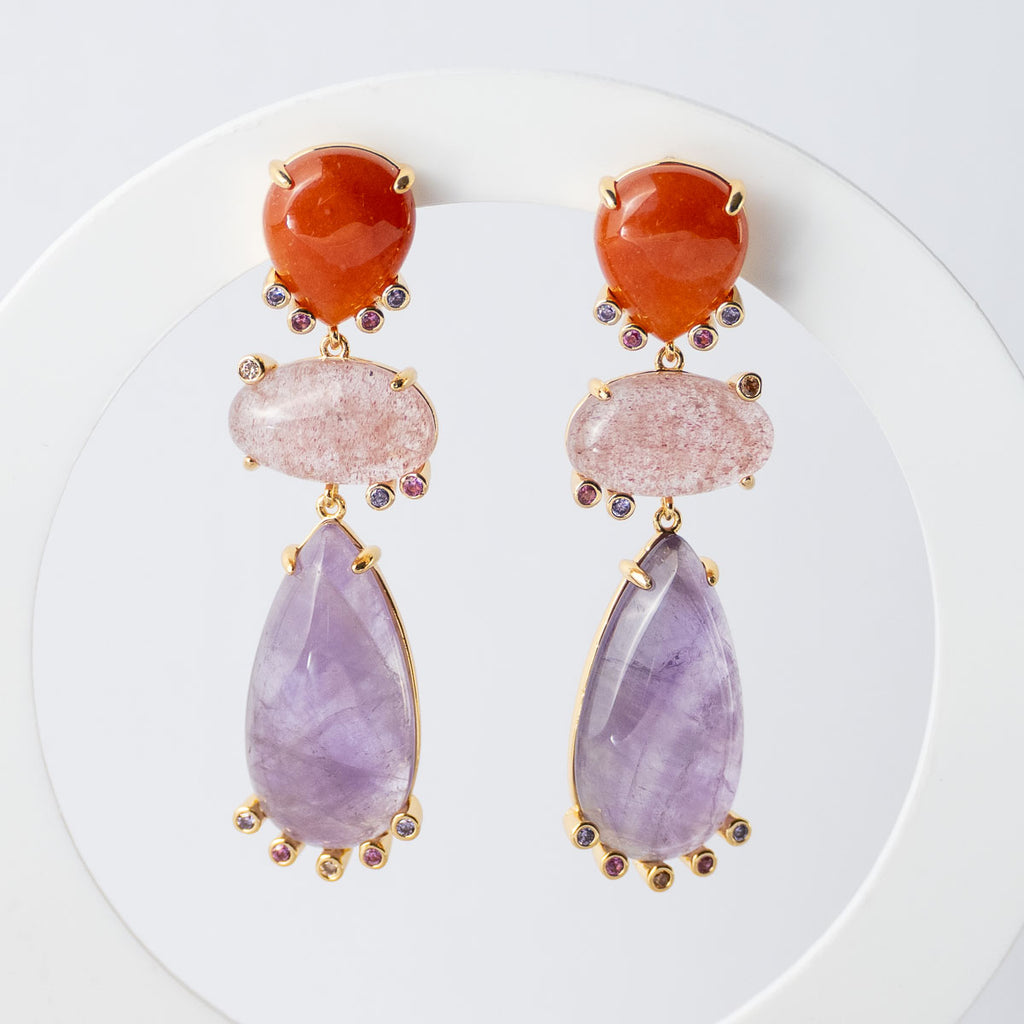 Dedre Semi Precious stone statement earrings
