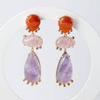 Dedre Semi Precious Stone Statement Earrings - Terciany 
