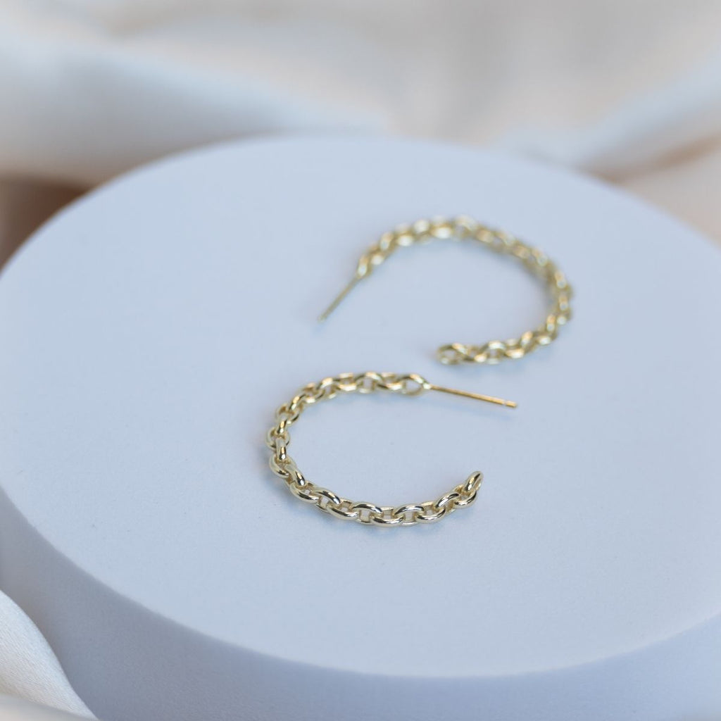 25mm Gold Cable Hoop earrings