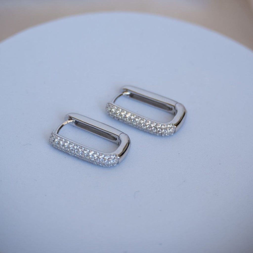 20mm Huggy earrings with Cubic Pave - Terciany 