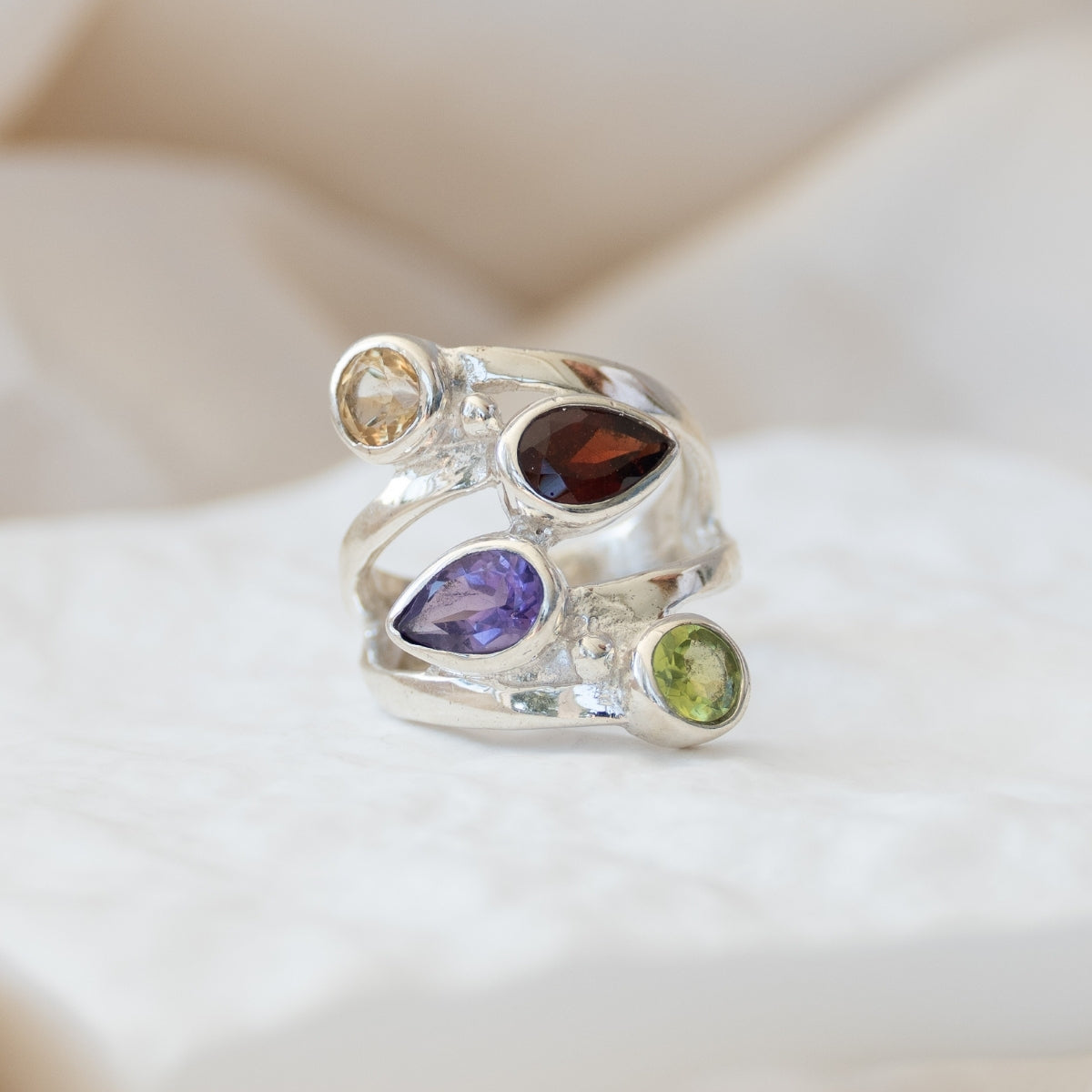 4 Semi precious stone statement ring - Terciany 