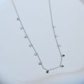 Dangly dot disc silver necklace - Terciany 