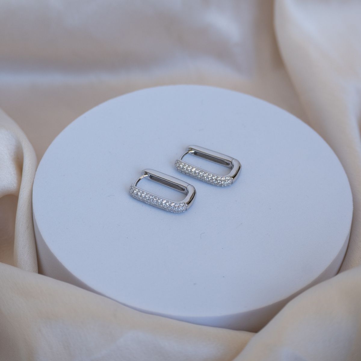 20mm Huggy earrings with Cubic Pave