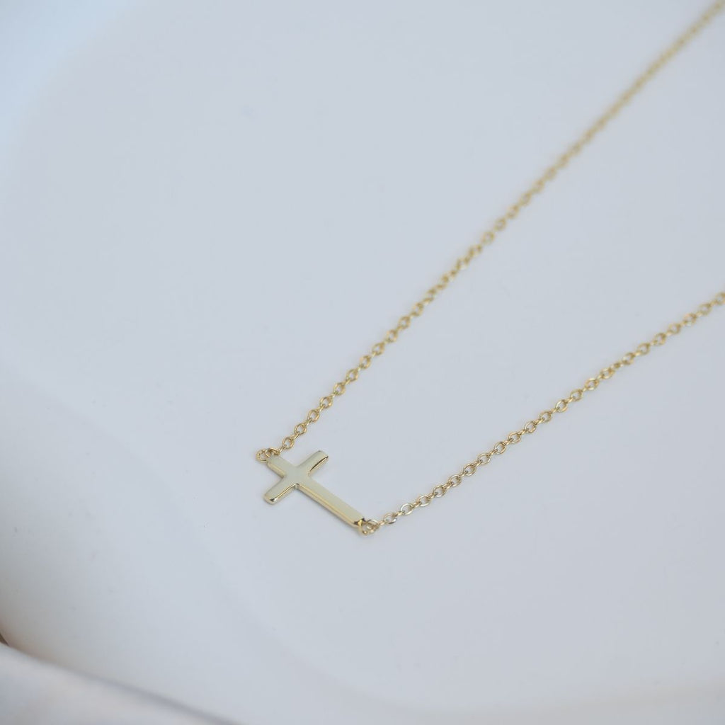 Small Gold Cross Necklace - Terciany 