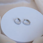 Silver Solid Oval hoops - Terciany 