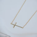 Large Gold Cross in Chain necklace - Terciany 
