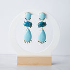 Turquoise and Apatite semi precious stone Sanlie drop earrings - Terciany 