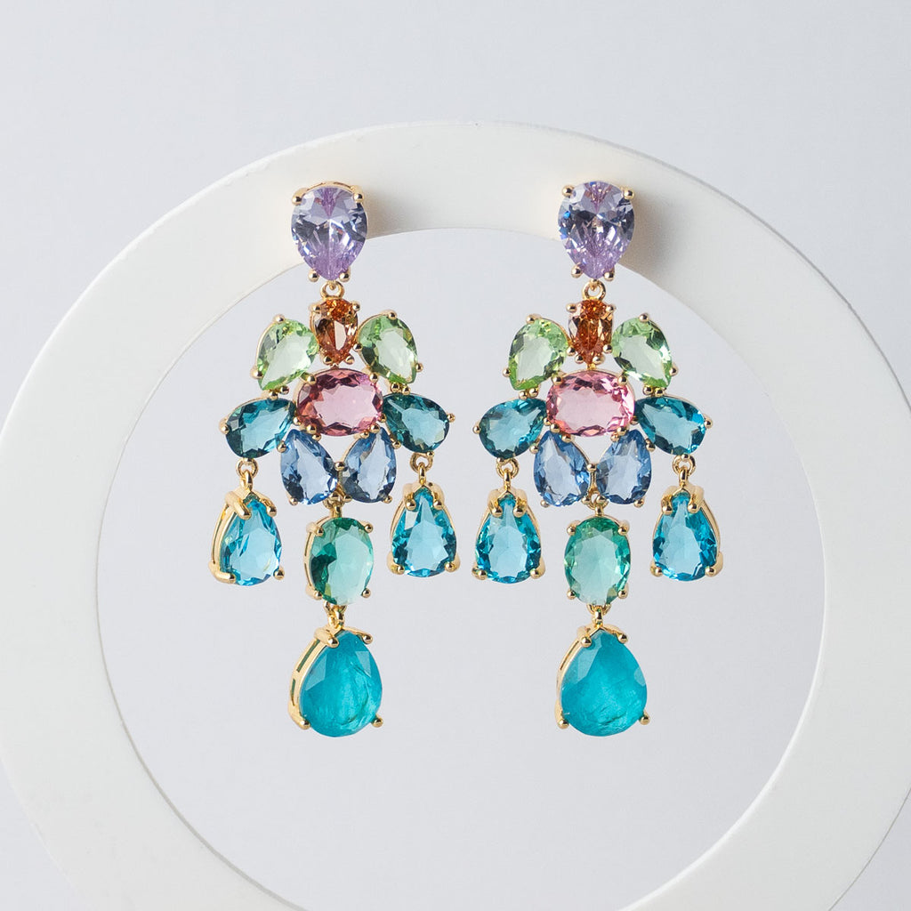 Sanet Statement Semi Precious stone earrings