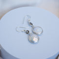 Smokey topaz and Coin pearl drop earrings - Terciany 